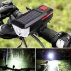 Ліхтар велосипедний c сигналом, акумулятором і сонячною зарядкою LY-17