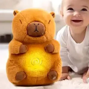 Коричневий Інтерактивна дихаюча Капібара Snuggle Pulse CapyBuddy 30 см м'яка плюшева іграшка