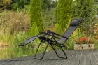 коричневий Садове Крісло Шезлонг до 120 кг Складаний Шезлонг для Дачі Zero Gravity XXL  (з підстакаником)
