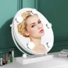 Кругле дзеркало для макіяжу з LED підсвічуванням Led Mirror JX-526, 5 LED, Білий