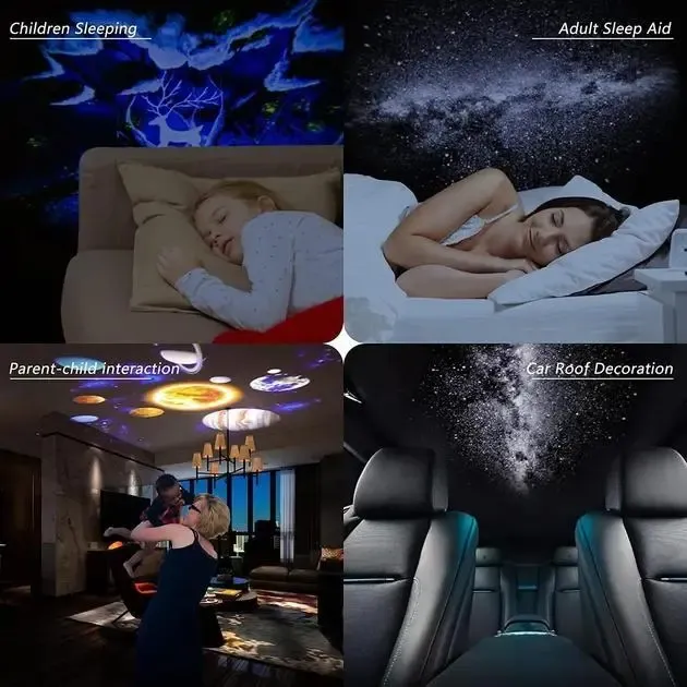 Домашній планетарій + 13 картриджів нічник проектор зоряного неба галактика зі змінними картриджами Білий