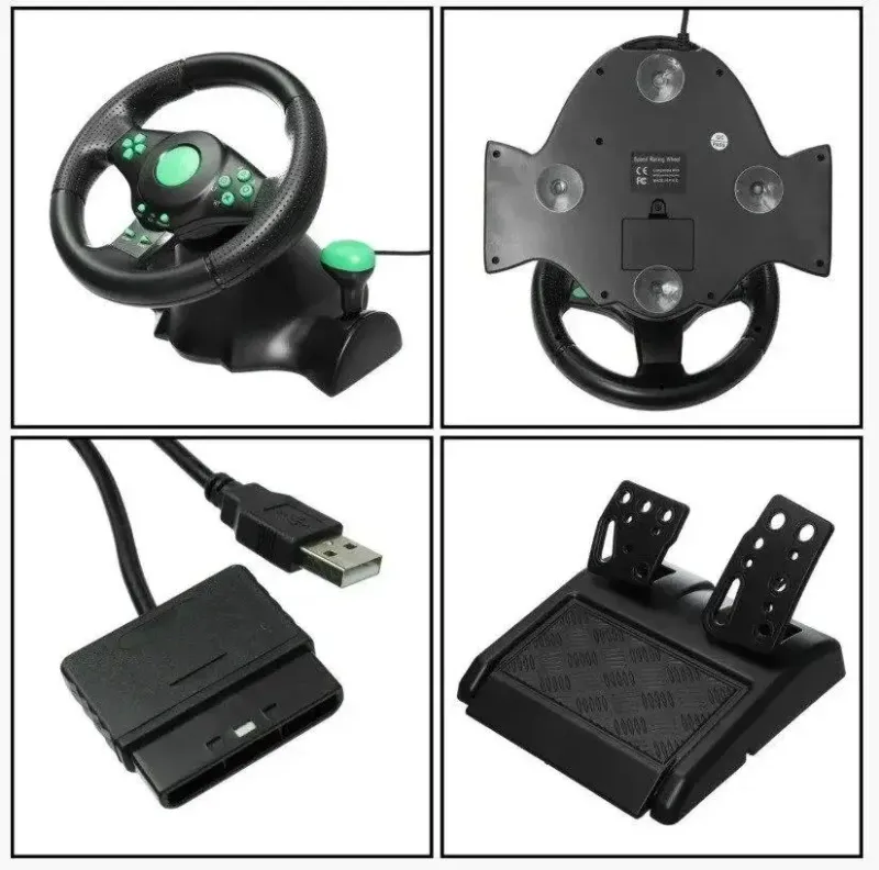 Ігрове кермо з педалями Vibrating Wheel PS3 PC USB
