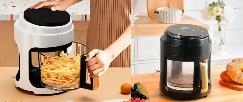 Чорна Аерофритюрниця безмасляна сенсорна на 6л Gold Diamond TK9905 3200Вт