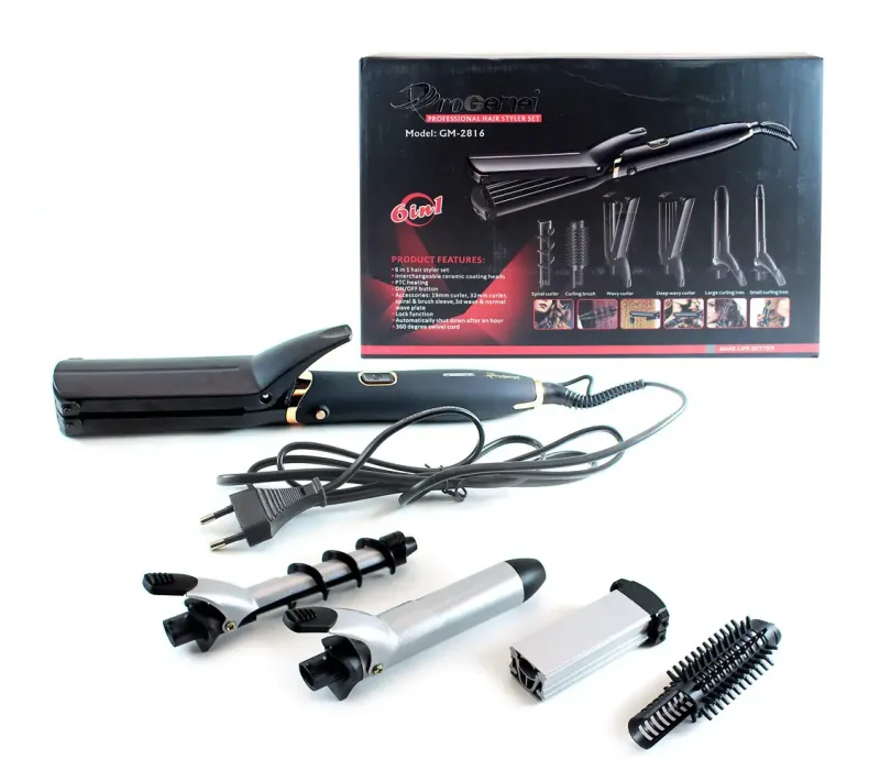 Мультистайлер Gemei GM-2816 плойка, праска, стайлер 6 в 1