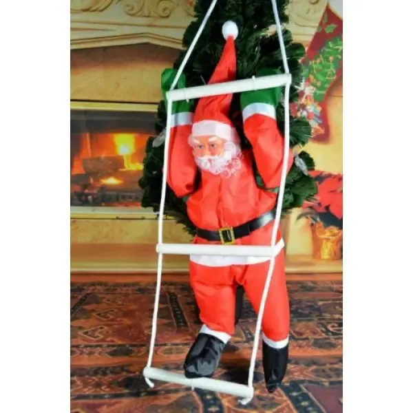 Вуличний декор фігура Дід Мороз на сходах, 120 см
