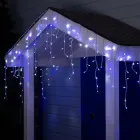 Теплий білий Новорічна святкова гірлянда бахрома 120 Led прозорий провід 3х0.5 м