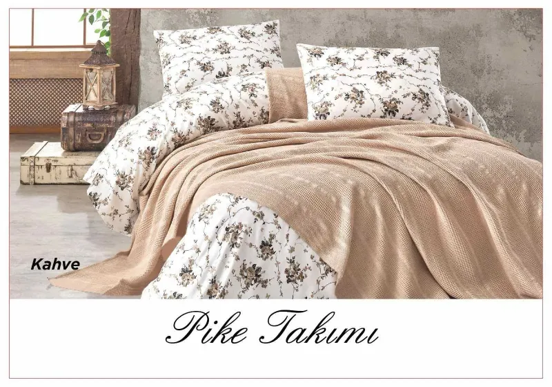 Постільна білизна з вафельним покривалом La Villa Mavi Сірий