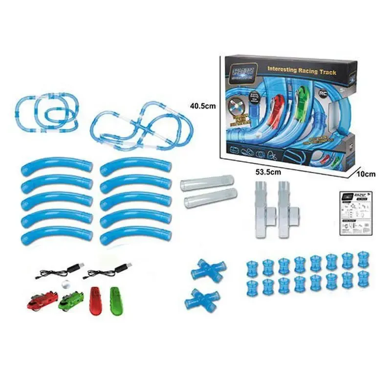 Трубки, що світяться, CHARIOTS SPEED PIPES трубопровідний автотрек гоночний трек (37 деталей)