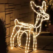 Теплий білий Вуличний новорічний олень із дюралайту маленький 47 см від мережі