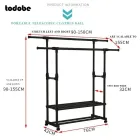 Потужна вішалка стійка для одягу телескопічна Double Pole 8019-2