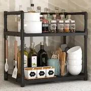 Полиця-органайзер 2-х рівнева для зберігання на кухні/ванній