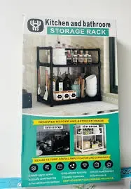 Полиця-органайзер 2-х рівнева для зберігання на кухні/ванній