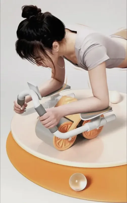 Тренажер для преса / Колесо для спорту / Ролик для преса зі зворотним механізмом Синя