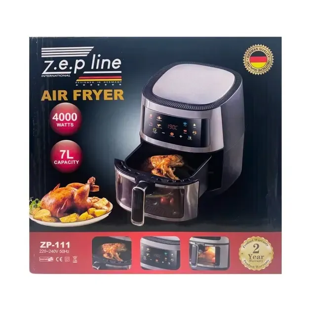 Фритюрниця без олії мультипіч 3500W ZP-111 сенсорна аерофрітюрниця з таймером 7л.