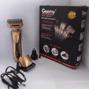 Бритва триммер 3 в 1 Geemy GM-579 на акумуляторі універсальна з насадками для стрижки бороди носа вух