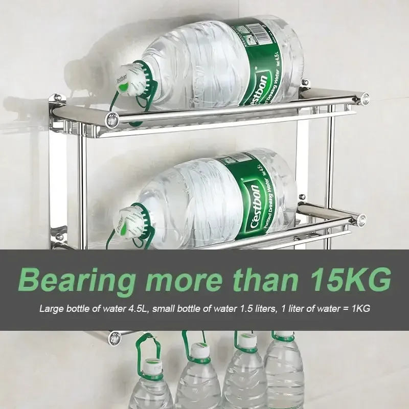 Полиця для ванної кімнати SKLM-6, нержавіюча 2 яруси