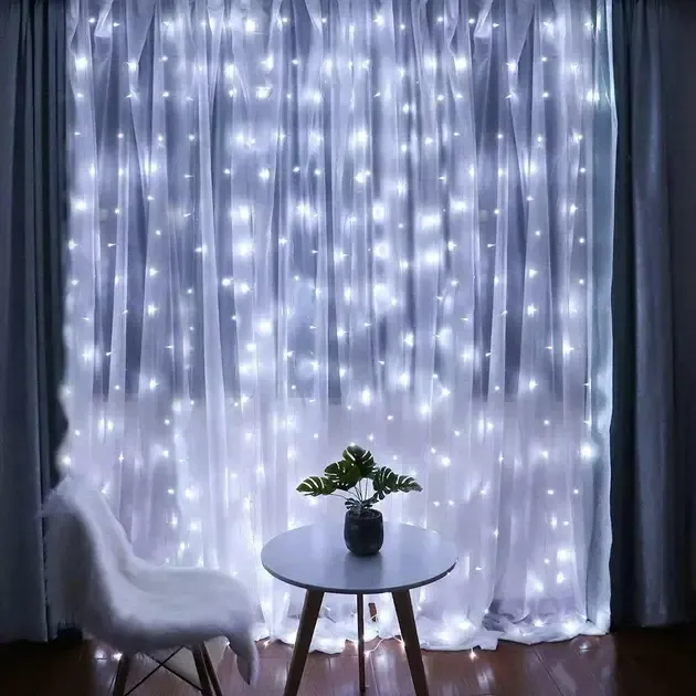 Гірлянда Світлодіодна Штора Xmas 200 LED 3х2 м Білий USB