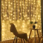 Гірлянда-штора Водоспад 2х2 м, 160 LED світлова завіса зі статичним режимом, тепле світло