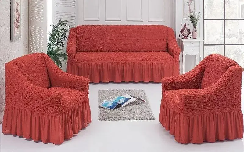 Натяжний чохол на диван та два крісла Туреччина, Універсальний чохол, накидка на диван