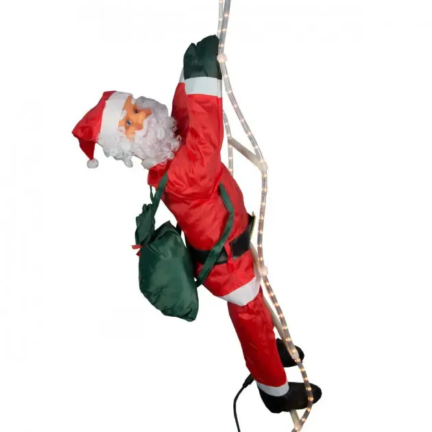 Декоративний Дід Мороз повзучий сходами (Санта Клаус на сходах) 3 фігурки по 30см