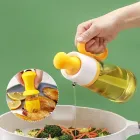 Скляний дозатор оливкової олії із щіткою 630мл   2 в 1, силіконова крапельниця для вимірювання пляшки для приготування їжі та щітка для випічки