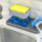 Органайзер для мочалок з мильницею та дозатором натискна Soap Pump Sponge Caddy
