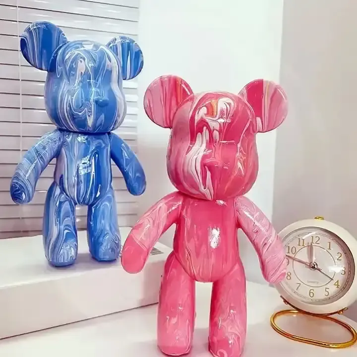 Флюїдний ведмедик DIY Creative Fluid Bear, 23см, з фарбами 3 шт. / Набір розмальовка для творчості ведмежа