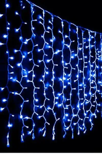 Новорічні гірлянди. Гірлянда водоспад 320-400L 3x3м (10х32Ламп) Синій (7151)