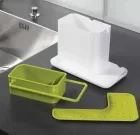 Універсальний органайзер для кухні на раковину 3 в 1 DAILY USE, для щіток, губок, мила та рушників