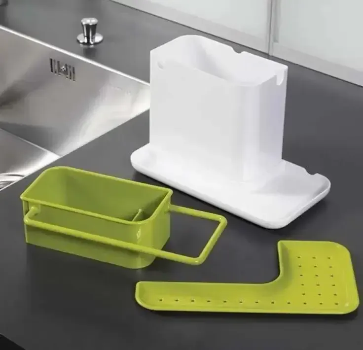 Універсальний органайзер для кухні на раковину 3 в 1 DAILY USE, для щіток, губок, мила та рушників
