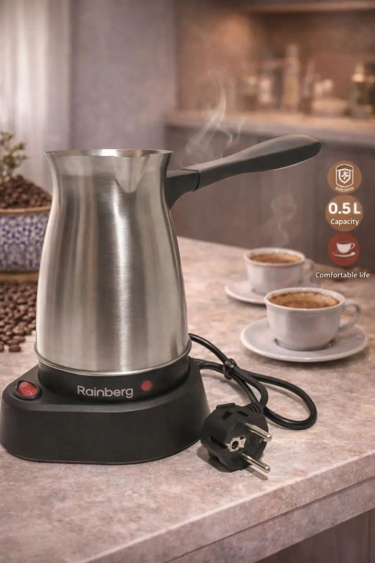 Турка електрична кавоварка кавоварка Rainberg RB-612, 0.5L