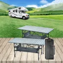 Стіл складаний Lesko S5421 120*55*50 з кишенею туристичний