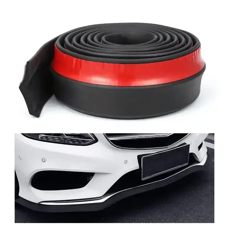 Універсальна гумова губа на бампер Samurai (молдинг на передній бампер на його нижню частину) Карбон