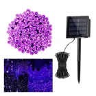 Садовий ліхтар гірлянда 11м 100LED на сонячній батареї, синій