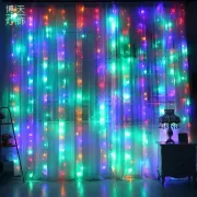 Святкова гірлянда завіса "Штора" на вікно 200LED 3х2м Мультикольоровий колір діодів Мульти USB