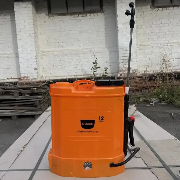Обприскувач акумуляторний DOZER 12 літрів, Ранцевий електричний обприскувач для саду CL-12А