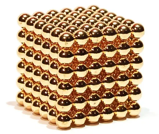 Головоломка Неокуб золотий NeoCube у боксі 216 кульок металевий 5 мм