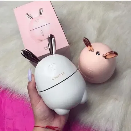 Зволожувач повітря Ультразвуковий з LED-підсвічуванням 7 кольорів живлення USB Зайчик Нічник-зволожувач 300мл