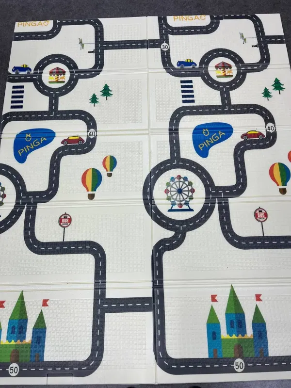 Дорога/Звірята Дитячий розвиваючий двосторонній термо килимок 180*150