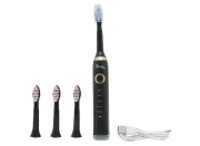 Чорна Електрична зубна щітка Shuke SK-601 акумуляторна ультразвукова щітка для зубів 3 насадки