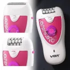 Епілятор VGR V-722 акумуляторний 2 швидкості 32 пінцети з насадками / Бездротовий епілятор