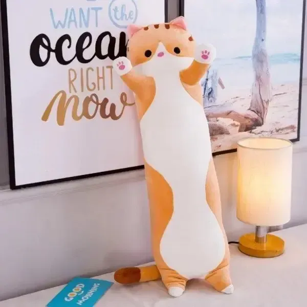 М'яка Іграшка Кіт Довгий 50см Подушка Обнімашка коричневий