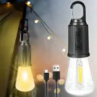 Лампочка з акумулятором + карабін, від USB, BL HK-169C / Підвісна LED лампочка / Ліхтар для кемпінгу