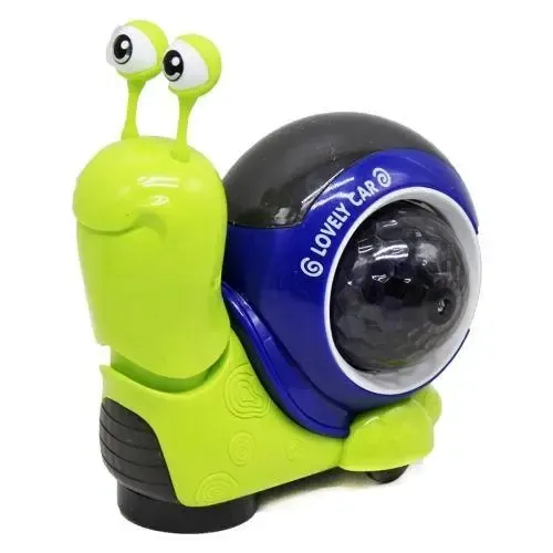 Музична іграшка равлик павлик з 3D проектором, українська мова, зелений