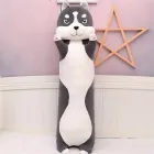 М'яка іграшка подушка довгий Хаскі антистрес подушка сірий 70 см