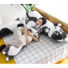 М'яка іграшка подушка довгий Хаскі антистрес подушка сірий 70 см