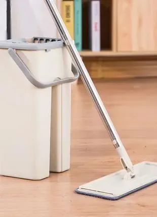 Швабра з відром і самовіджимом , Spin Mop Scratch Cleaning 360, швабра ледарка