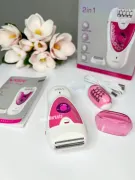 Епілятор VGR V-722 акумуляторний 2 швидкості 32 пінцети з насадками / Бездротовий епілятор