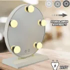 Кругле дзеркало для макіяжу з LED підсвічуванням Led Mirror JX-526, 5 LED, Білий