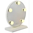 Кругле дзеркало для макіяжу з LED підсвічуванням Led Mirror JX-526, 5 LED, Білий